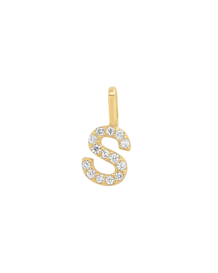 Tai Fine-Pavé Diamond Monogram Pendant-Necklaces-14k Yellow Gold, Diamond-S-Blue Ruby Jewellery-Vancouver Canada