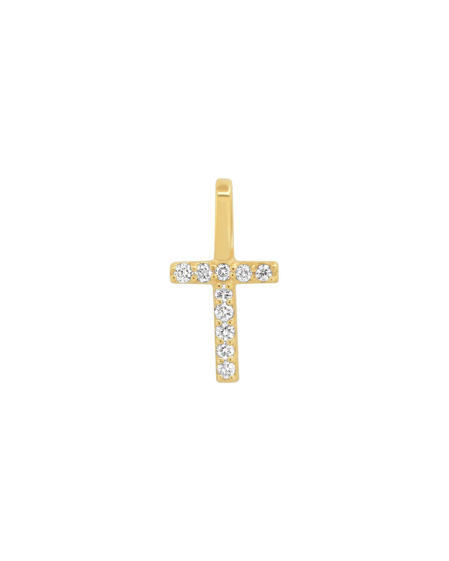 Tai Fine-Pavé Diamond Monogram Pendant-Necklaces-14k Yellow Gold, Diamond-T-Blue Ruby Jewellery-Vancouver Canada