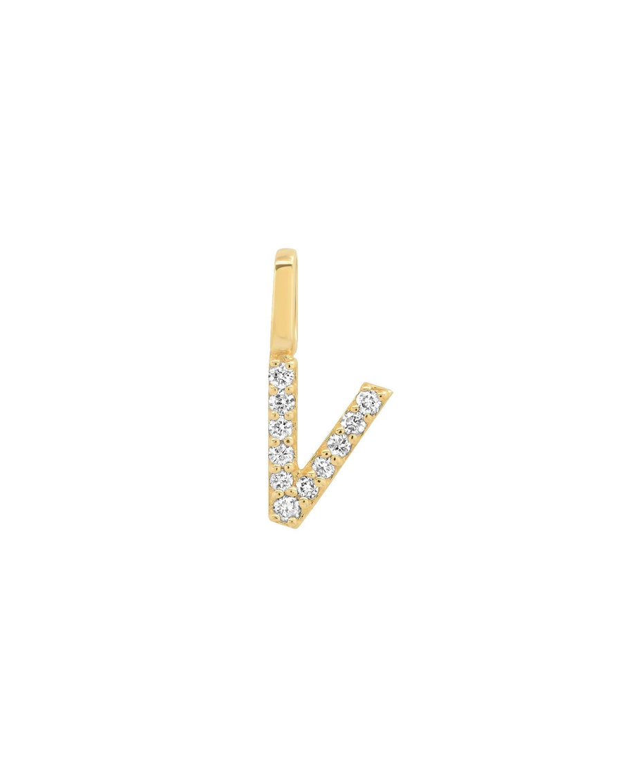 Tai Fine-Pavé Diamond Monogram Pendant-Necklaces-14k Yellow Gold, Diamond-V-Blue Ruby Jewellery-Vancouver Canada