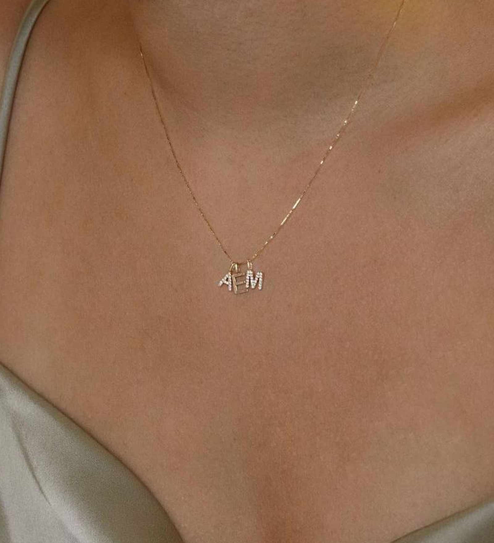 Tai Fine-Pavé Diamond Monogram Pendant-Necklaces-Blue Ruby Jewellery-Vancouver Canada