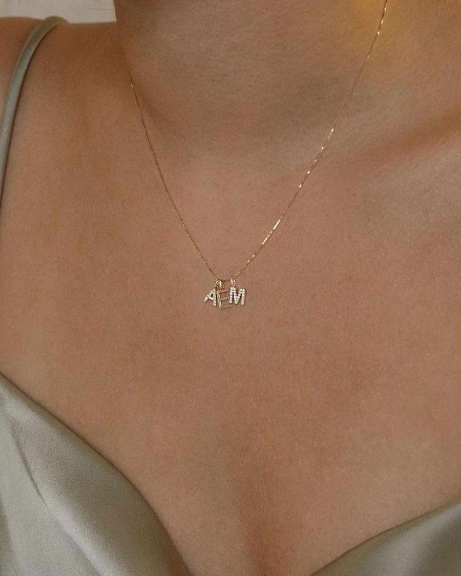 Tai Fine-Pavé Diamond Monogram Pendant-Necklaces-Blue Ruby Jewellery-Vancouver Canada