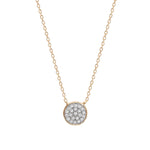 Adina Reyter-Pavé Disc Necklace-Necklaces-14k Yellow Gold, Diamond-Blue Ruby Jewellery-Vancouver Canada