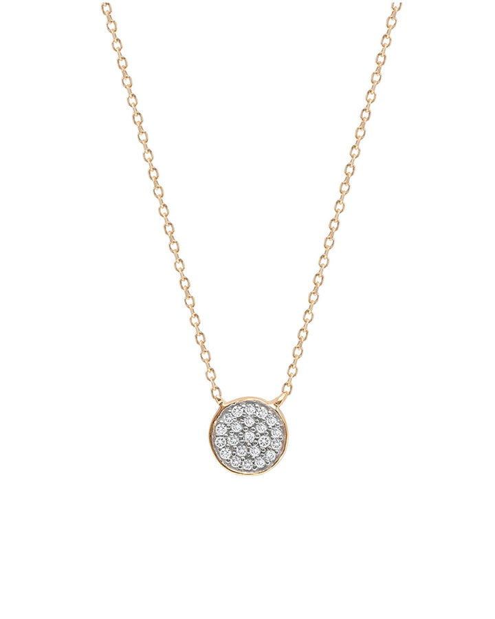 Adina Reyter-Pavé Disc Necklace-Necklaces-14k Yellow Gold, Diamond-Blue Ruby Jewellery-Vancouver Canada