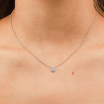 Adina Reyter-Pavé Disc Necklace-Necklaces-Sterling Silver, Diamond-Blue Ruby Jewellery-Vancouver Canada