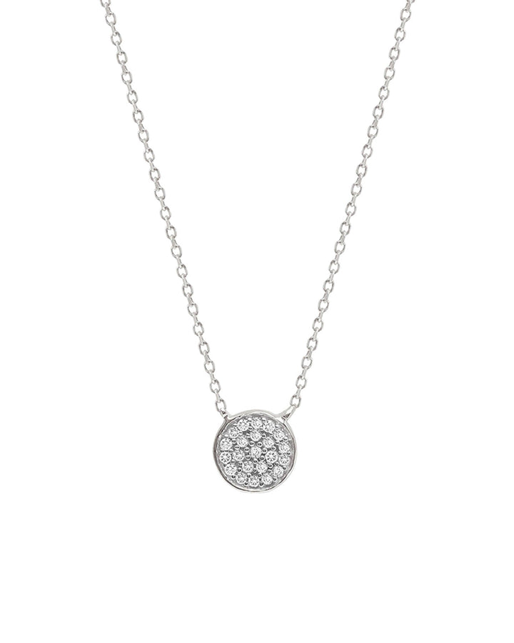 Adina Reyter-Pavé Disc Necklace-Necklaces-Sterling Silver, Diamond-Blue Ruby Jewellery-Vancouver Canada