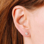 Adina Reyter-Pavé Disc Studs-Earrings-Sterling Silver, Diamond-Blue Ruby Jewellery-Vancouver Canada