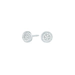 Adina Reyter-Pavé Disc Studs-Earrings-Sterling Silver, Diamond-Blue Ruby Jewellery-Vancouver Canada