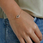 Adina Reyter-Pavé Evil Eye Bracelet-Bracelets-14k Yellow Gold, White and Blue Diamond-Blue Ruby Jewellery-Vancouver Canada