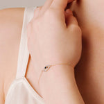 Adina Reyter-Pavé Evil Eye Bracelet-Bracelets-14k Yellow Gold, White and Blue Diamond-Blue Ruby Jewellery-Vancouver Canada