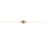 Adina Reyter-Pavé Evil Eye Bracelet-Bracelets-14k Yellow Gold, White and Blue Diamond-Blue Ruby Jewellery-Vancouver Canada