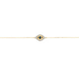 Adina Reyter-Pavé Evil Eye Bracelet-Bracelets-14k Yellow Gold, White and Blue Diamond-Blue Ruby Jewellery-Vancouver Canada