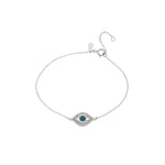 Adina Reyter-Pavé Evil Eye Bracelet-Bracelets-Sterling Silver, White and Blue Diamond-Blue Ruby Jewellery-Vancouver Canada