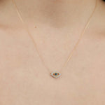 Adina Reyter-Pavé Evil Eye Necklace-Necklaces-14k Yellow Gold, White and Blue Diamond-Blue Ruby Jewellery-Vancouver Canada