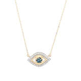 Adina Reyter-Pavé Evil Eye Necklace-Necklaces-14k Yellow Gold, White and Blue Diamond-Blue Ruby Jewellery-Vancouver Canada