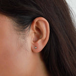 Pave Evil Eye Studs-Earrings-Goldhive-14k Yellow Gold-Blue Ruby Jewellery-Vancouver-Canada