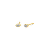 Pave Evil Eye Studs-Earrings-Goldhive-14k Yellow Gold-Blue Ruby Jewellery-Vancouver-Canada