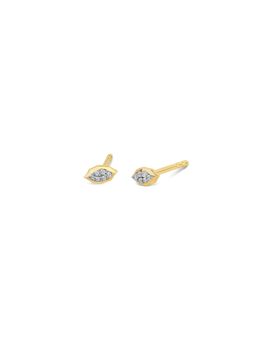 Pave Evil Eye Studs-Earrings-Goldhive-14k Yellow Gold-Blue Ruby Jewellery-Vancouver-Canada