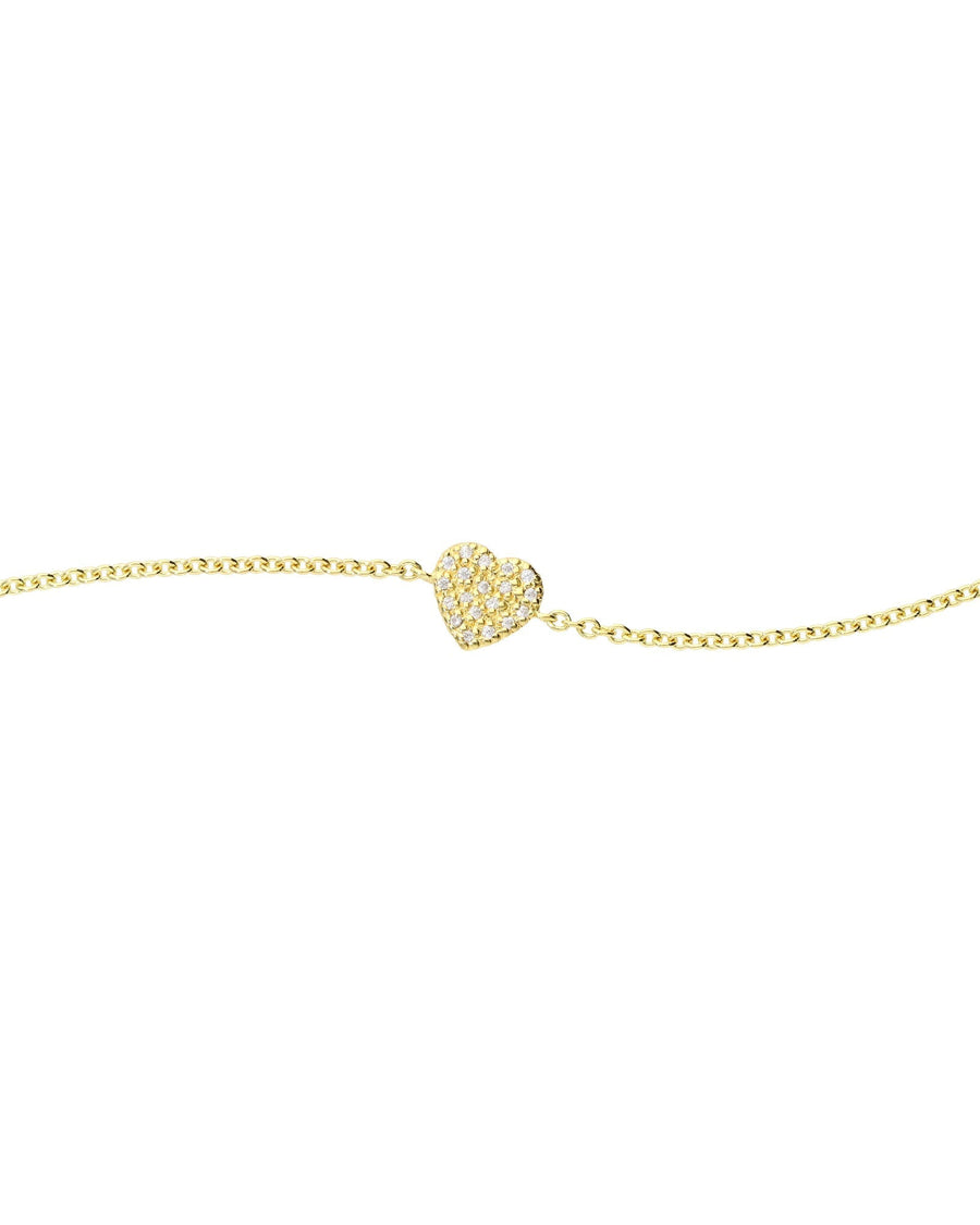 Tashi-Pavé Heart Bracelet-Bracelets-14k Gold Vermeil, Cubic Zirconia-Heart-Blue Ruby Jewellery-Vancouver Canada