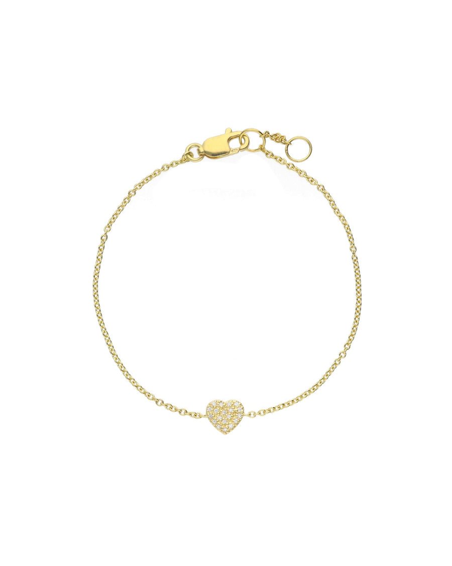 Tashi-Pavé Heart Bracelet-Bracelets-14k Gold Vermeil, Cubic Zirconia-Heart-Blue Ruby Jewellery-Vancouver Canada