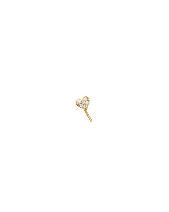 Valley of the Fine-Pave Heart Curved Nose Stud-Body Jewellery-10k Yellow Gold, Cubic Zirconia-Blue Ruby Jewellery-Vancouver Canada