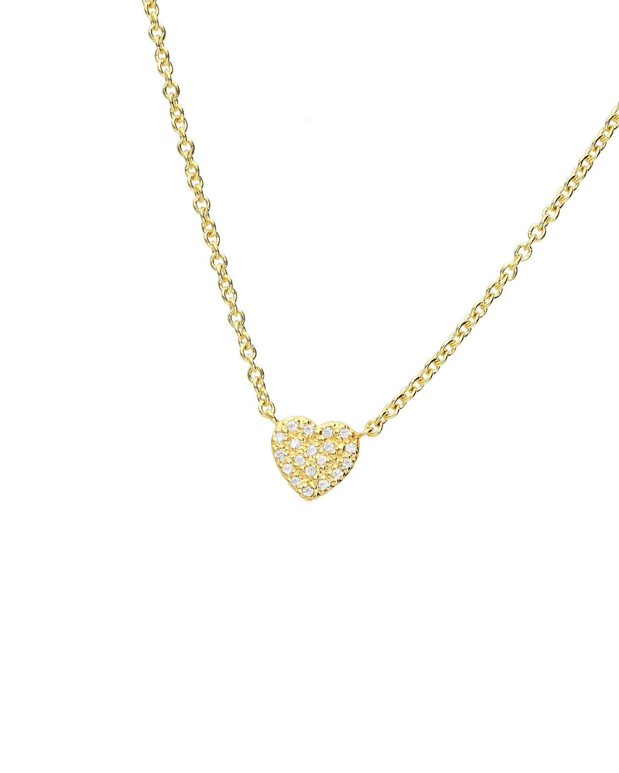 Tashi-Pavé Heart Necklace-Necklaces-14k Gold Vermeil, Cubic Zirconia-Blue Ruby Jewellery-Vancouver Canada