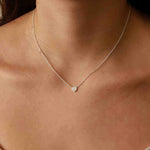 Tashi-Pavé Heart Necklace-Necklaces-Sterling Silver, Cubic Zirconia-Blue Ruby Jewellery-Vancouver Canada