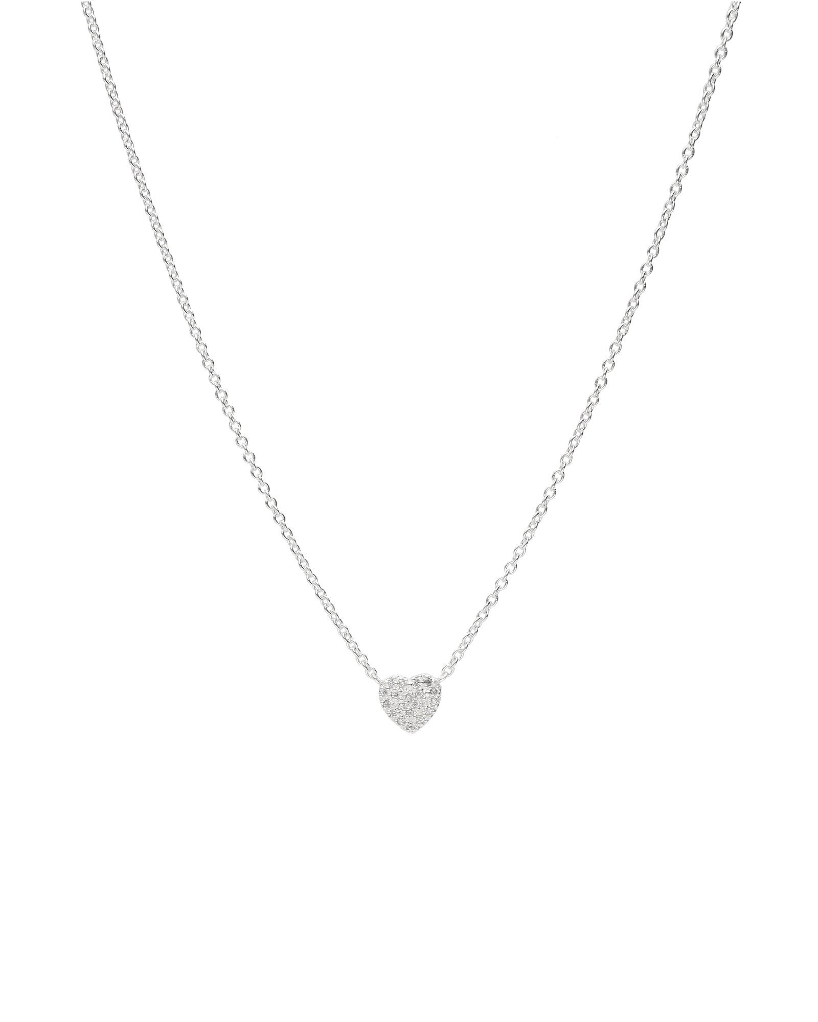Tashi-Pavé Heart Necklace-Necklaces-Sterling Silver, Cubic Zirconia-Blue Ruby Jewellery-Vancouver Canada