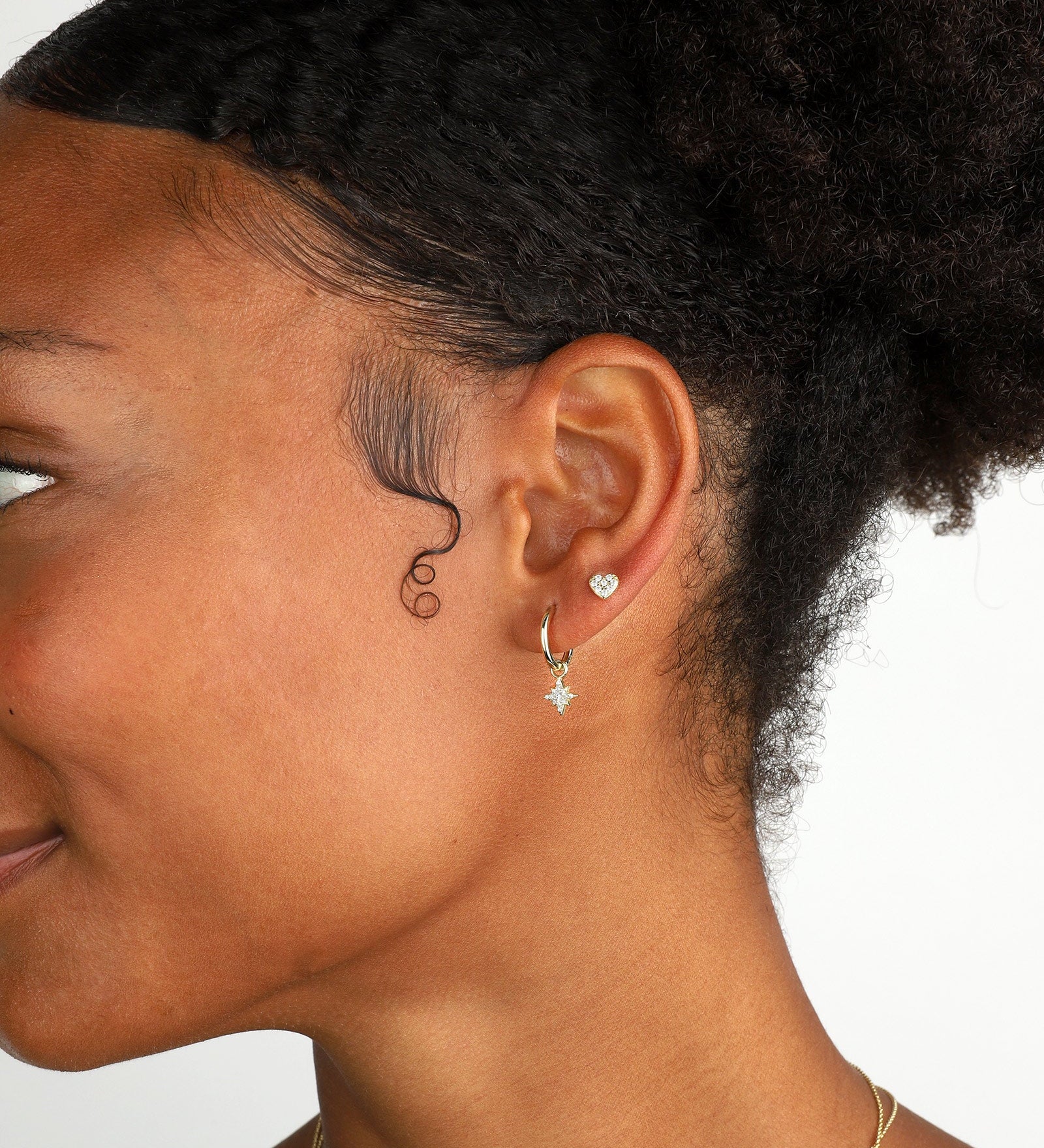 Quiet Icon-Pave Heart Studs-Earrings-14k Gold Vermeil, Cubic Zirconia-Blue Ruby Jewellery-Vancouver Canada