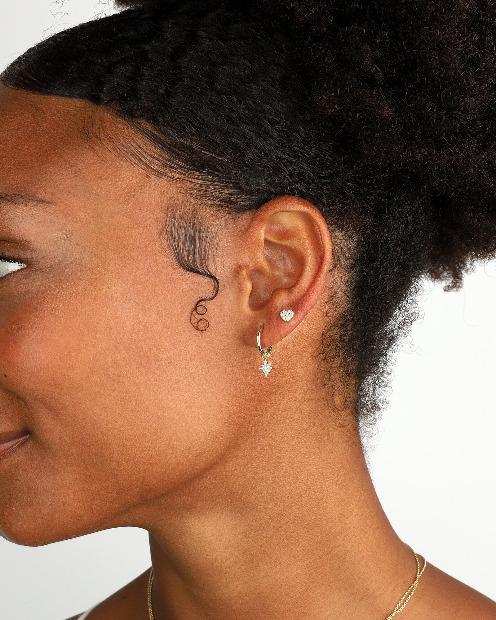 Quiet Icon-Pave Heart Studs-Earrings-14k Gold Vermeil, Cubic Zirconia-Blue Ruby Jewellery-Vancouver Canada