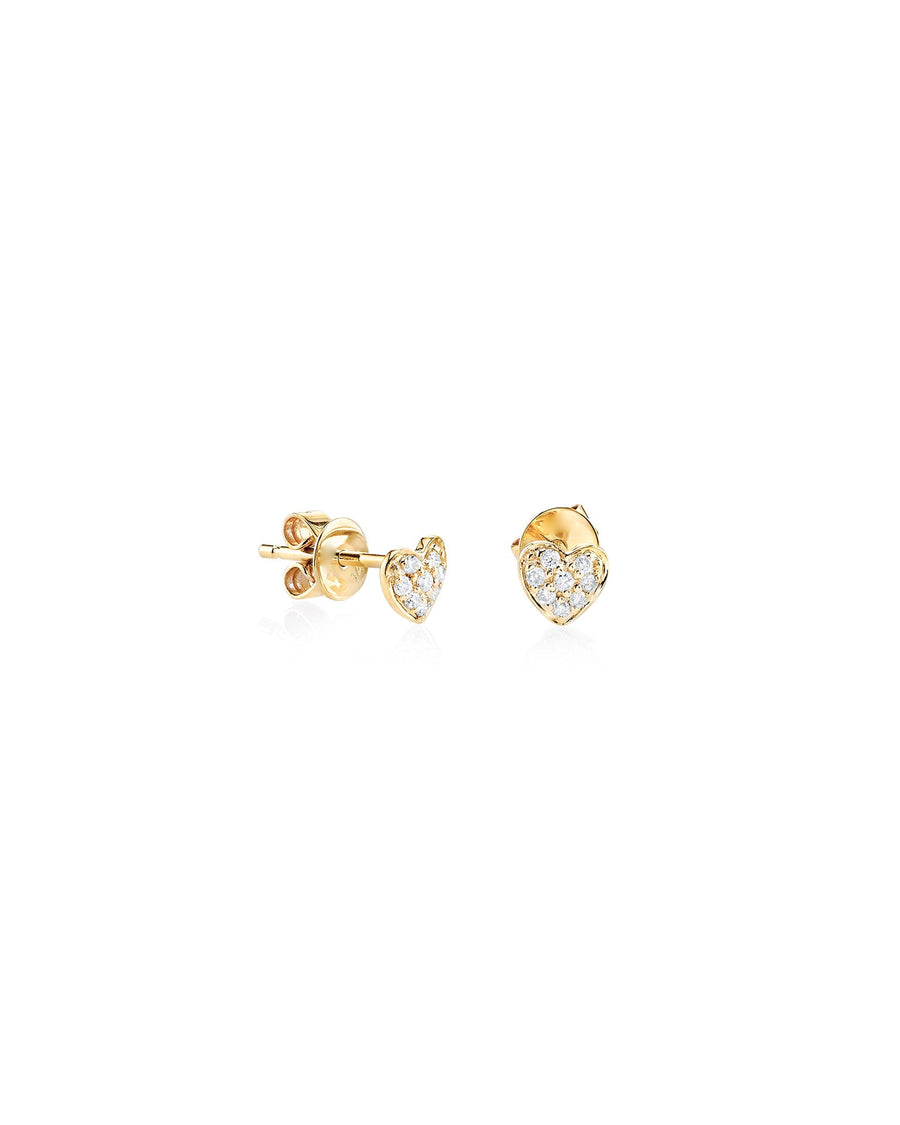 Quiet Icon-Pave Heart Studs-Earrings-14k Gold Vermeil, Cubic Zirconia-Blue Ruby Jewellery-Vancouver Canada