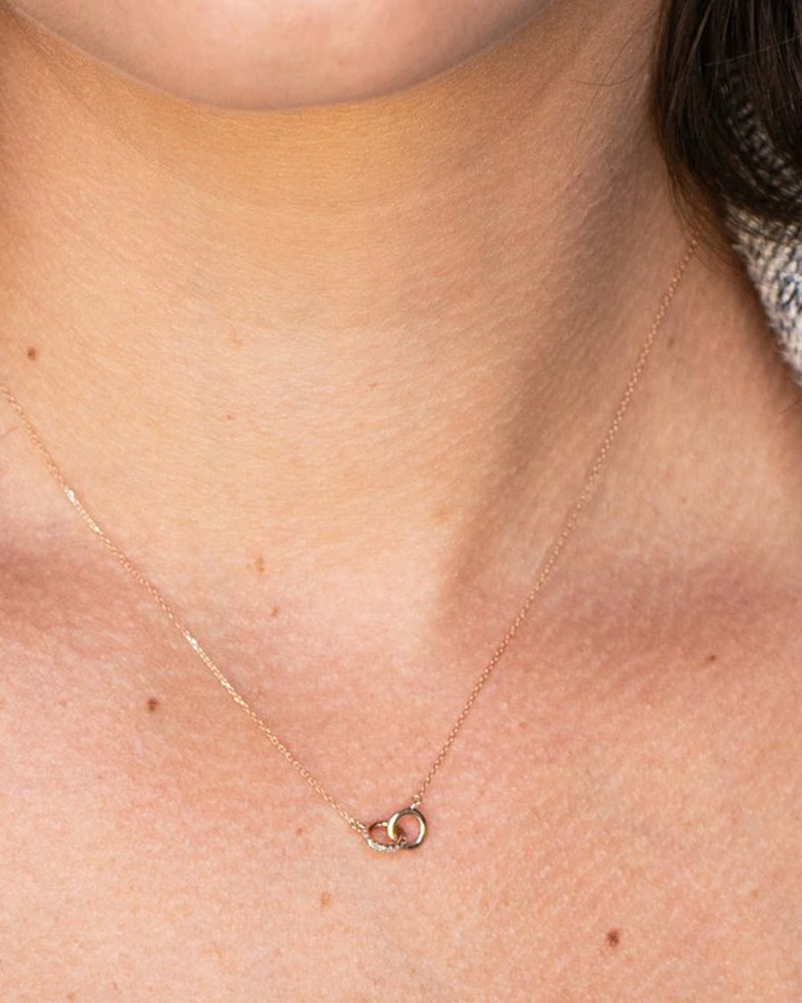 Adina Reyter-Pavé Interlocking Loop Necklace-Necklaces-14k Yellow Gold, Diamond-Blue Ruby Jewellery-Vancouver Canada