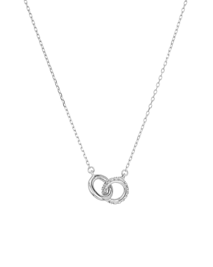 Adina Reyter-Pavé Interlocking Loop Necklace-Necklaces-Sterling Silver, Diamond-Blue Ruby Jewellery-Vancouver Canada