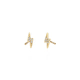 Kris Nations-Pavé Lightning Bolt Stud Earrings-Earrings-18k Gold Vermeil, Cubic Zirconia-Blue Ruby Jewellery-Vancouver Canada