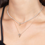 Pavé Mosh Pit Necklace-Necklaces-Adina Reyter-14k Yellow Gold, Diamond-Blue Ruby Jewellery-Vancouver-Canada