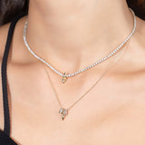 Pavé Mosh Pit Necklace-Necklaces-Adina Reyter-14k Yellow Gold, Diamond-Blue Ruby Jewellery-Vancouver-Canada