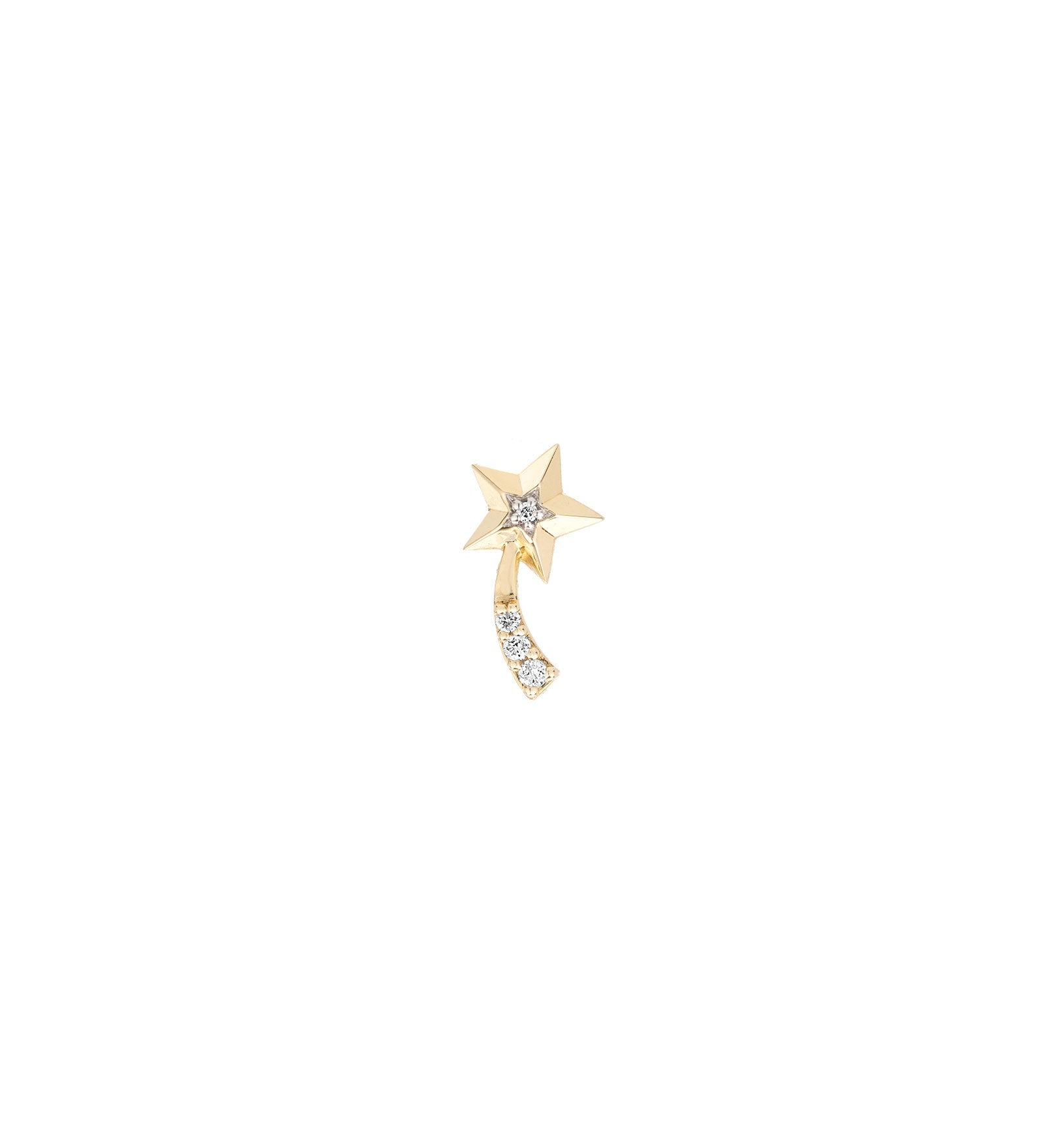 Adina Reyter-Pavé Shooting Star Stud-Earrings-14k Yellow Gold, Diamond-Blue Ruby Jewellery-Vancouver Canada