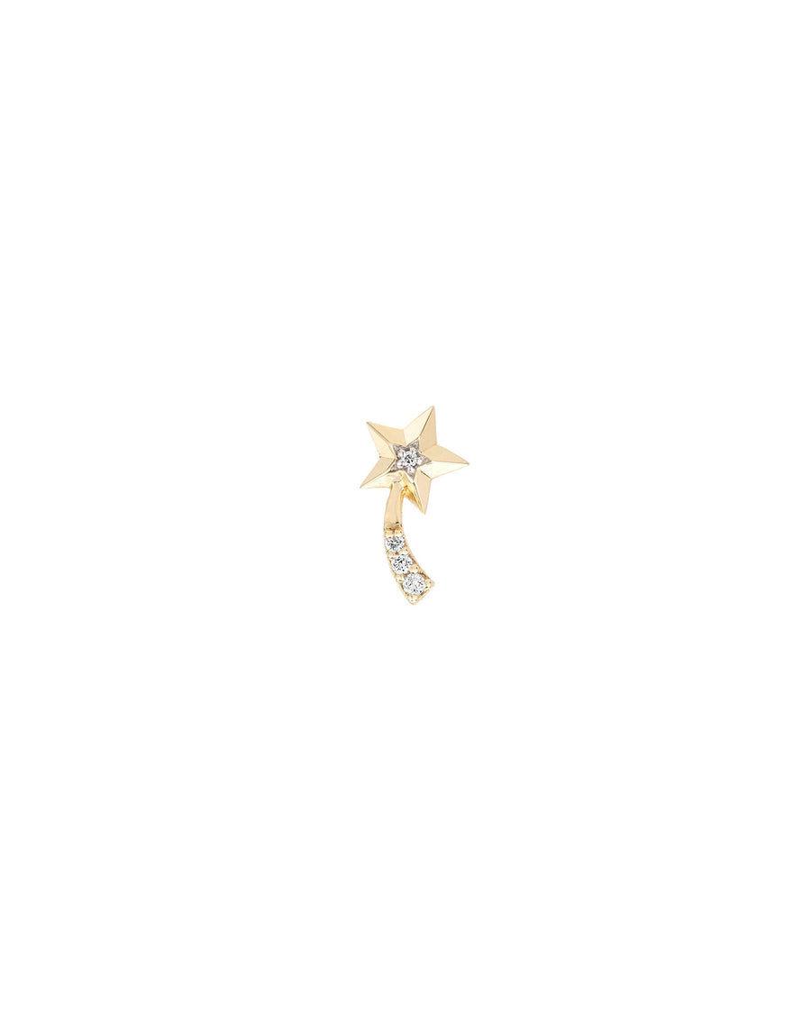 Adina Reyter-Pavé Shooting Star Stud-Earrings-14k Yellow Gold, Diamond-Blue Ruby Jewellery-Vancouver Canada