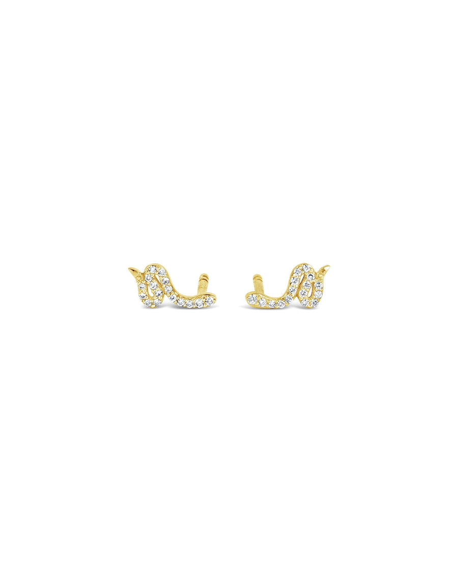 Pave Snake Studs-Earrings-Goldhive-14k Yellow Gold-Blue Ruby Jewellery-Vancouver-Canada