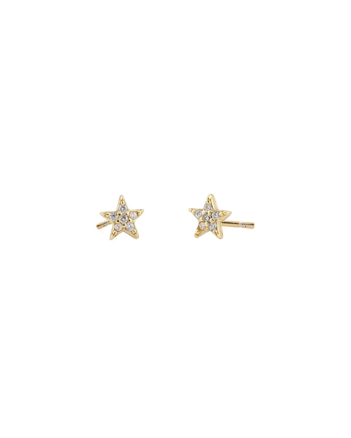 Kris Nations-Pavé Star Stud Earrings-Earrings-18k Gold Vermeil, Cubic Zirconia-Blue Ruby Jewellery-Vancouver Canada