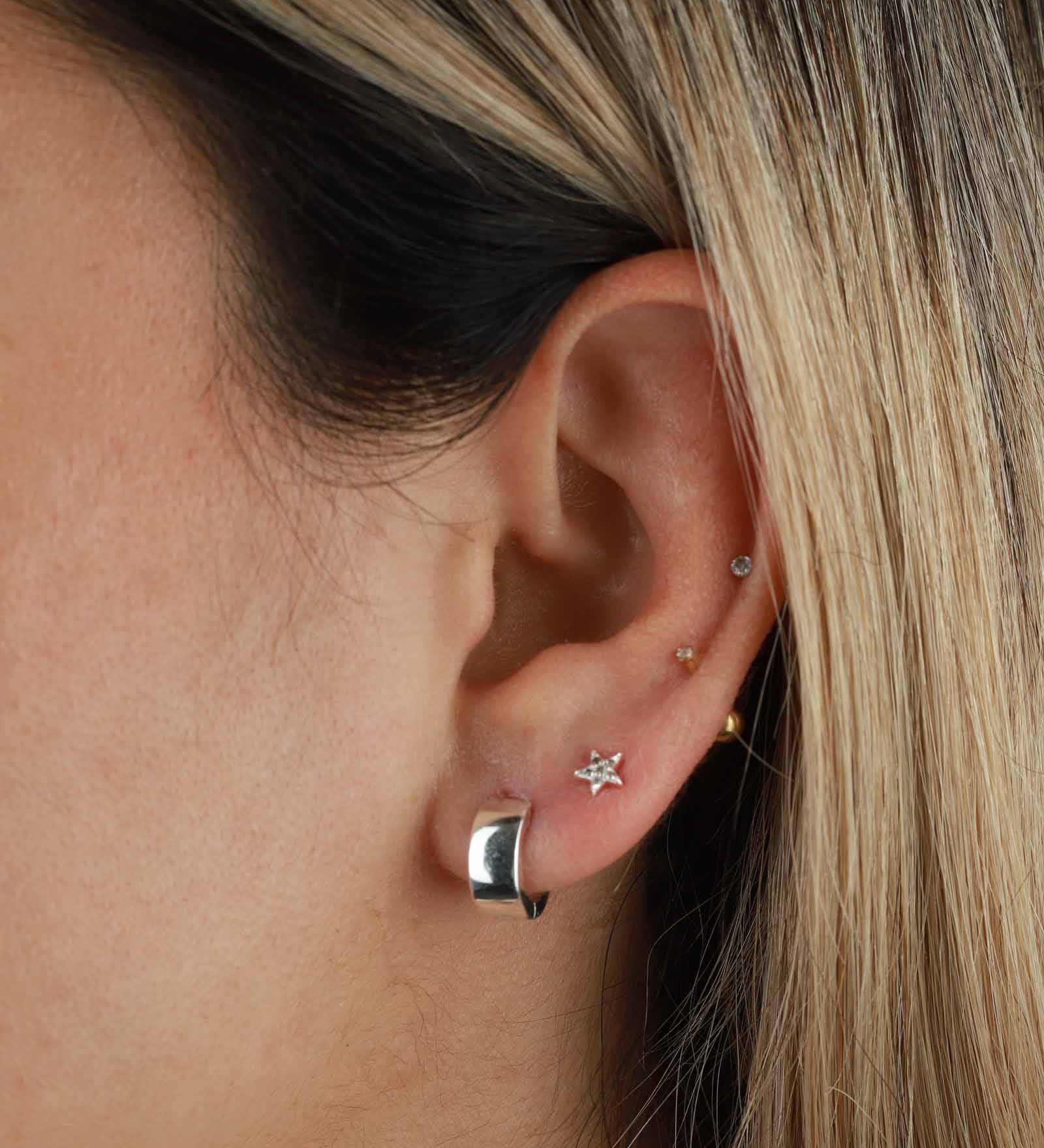 Kris Nations-Pavé Star Stud Earrings-Earrings-Sterling Silver, Cubic Zirconia-Blue Ruby Jewellery-Vancouver Canada