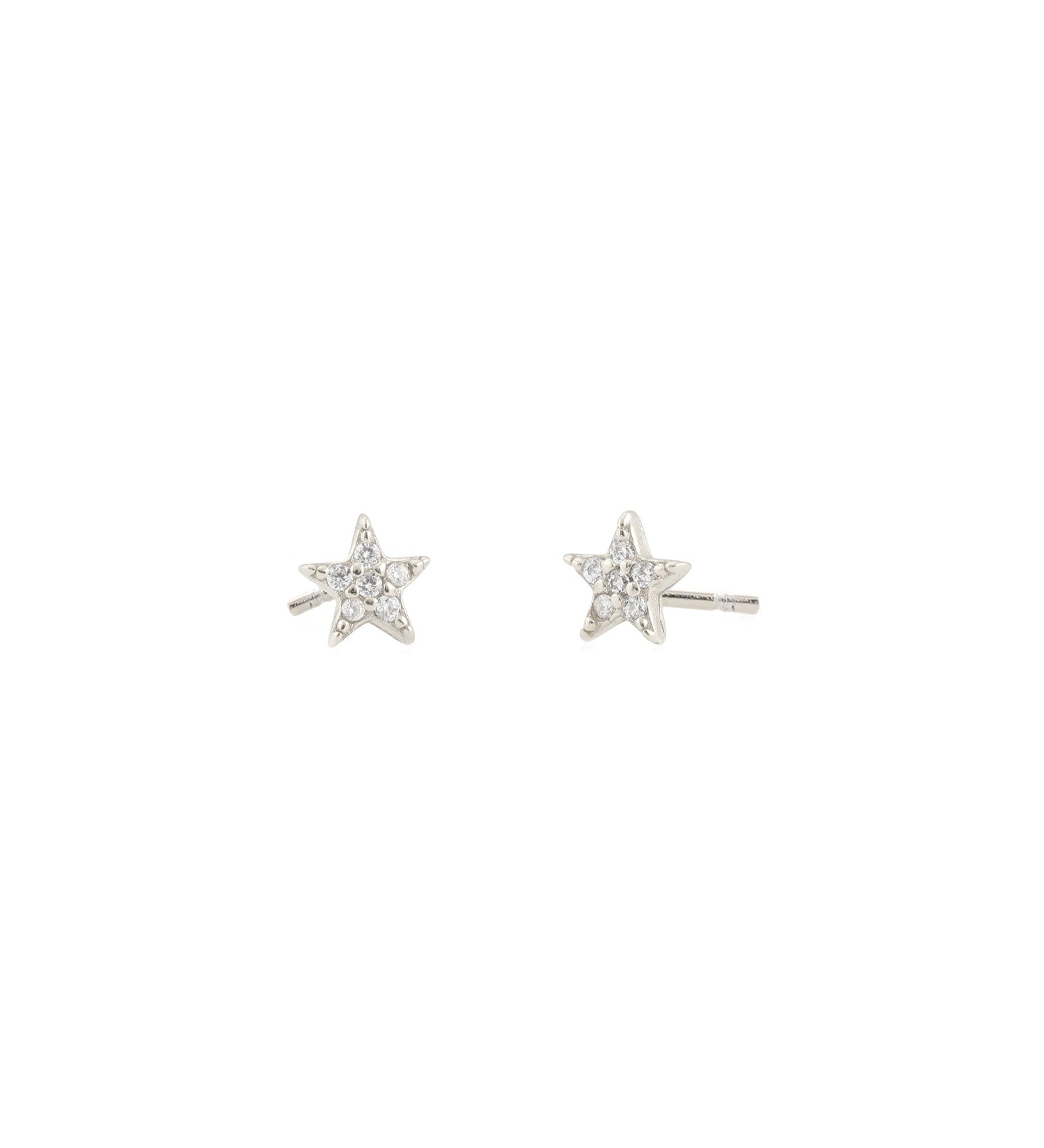 Kris Nations-Pavé Star Stud Earrings-Earrings-Sterling Silver, Cubic Zirconia-Blue Ruby Jewellery-Vancouver Canada