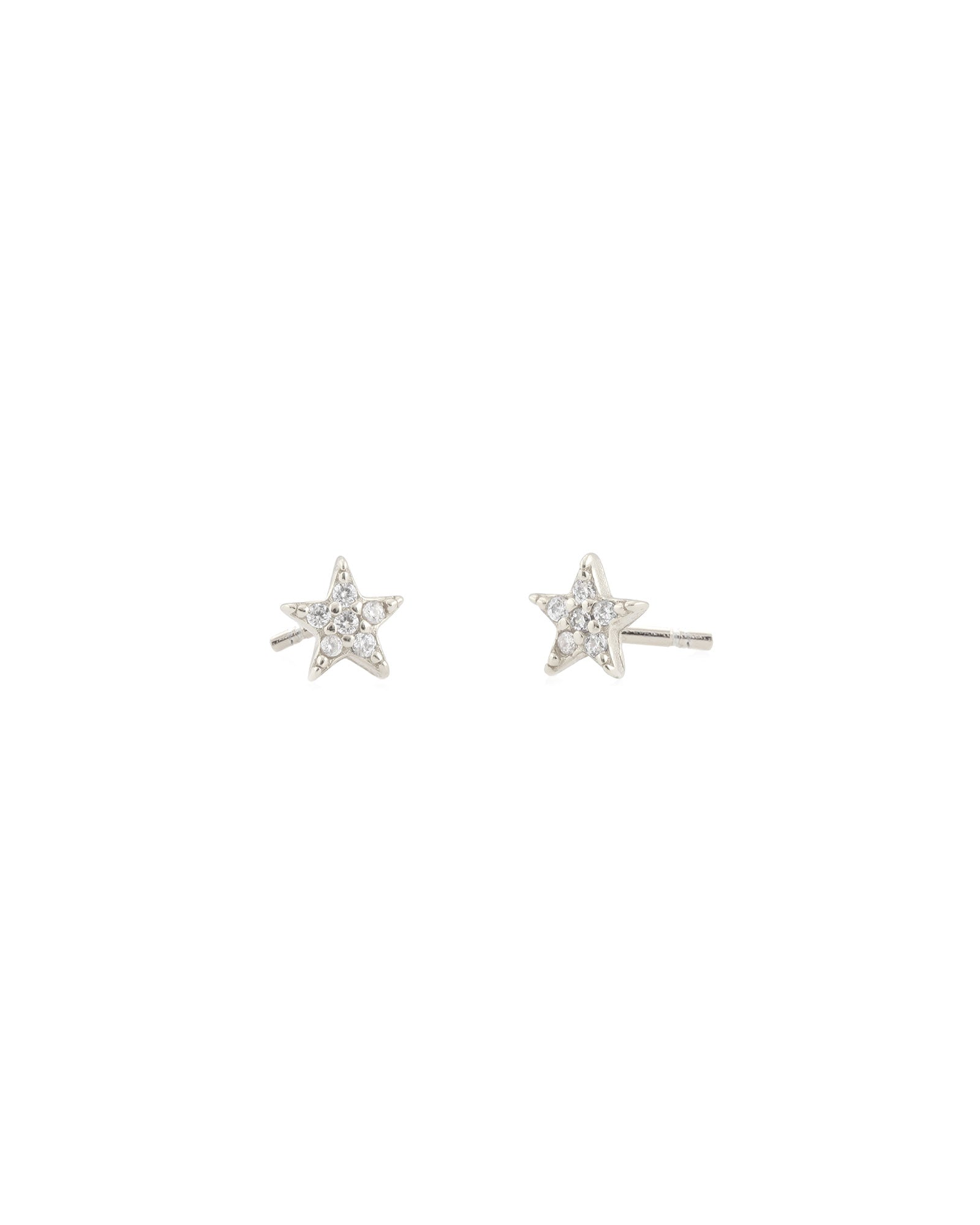 Kris Nations-Pavé Star Stud Earrings-Earrings-Sterling Silver, Cubic Zirconia-Blue Ruby Jewellery-Vancouver Canada