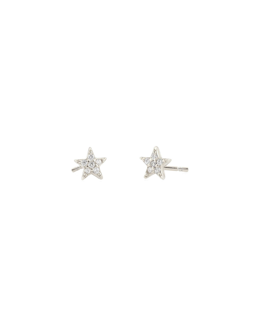 Kris Nations-Pavé Star Stud Earrings-Earrings-Sterling Silver, Cubic Zirconia-Blue Ruby Jewellery-Vancouver Canada