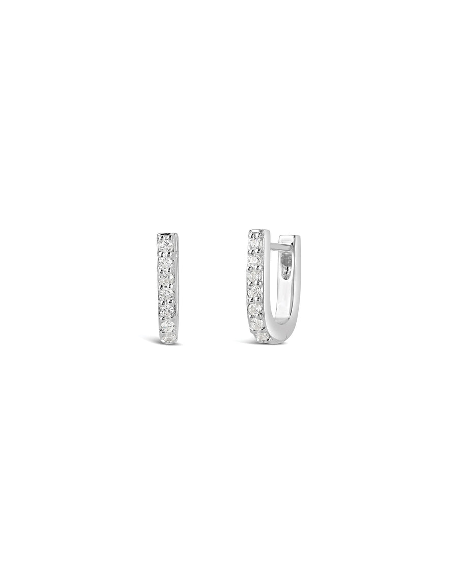 Tashi-Pave U Huggies | 13mm-Earrings-Sterling Silver-Blue Ruby Jewellery-Vancouver Canada