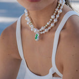 Pay Up Necklace 14k Gold Plated, Freshwater Pearls