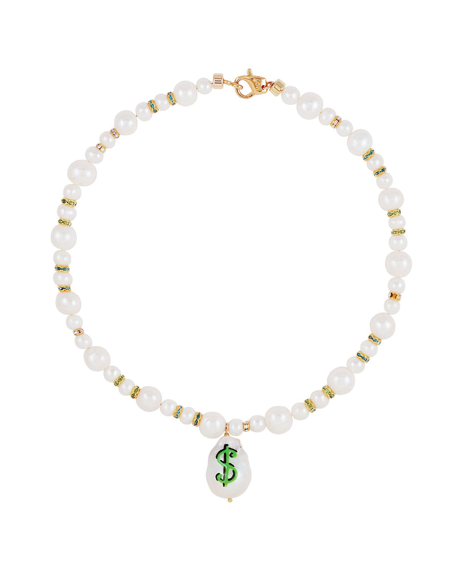 Pay Up Necklace 14k Gold Plated, Freshwater Pearls