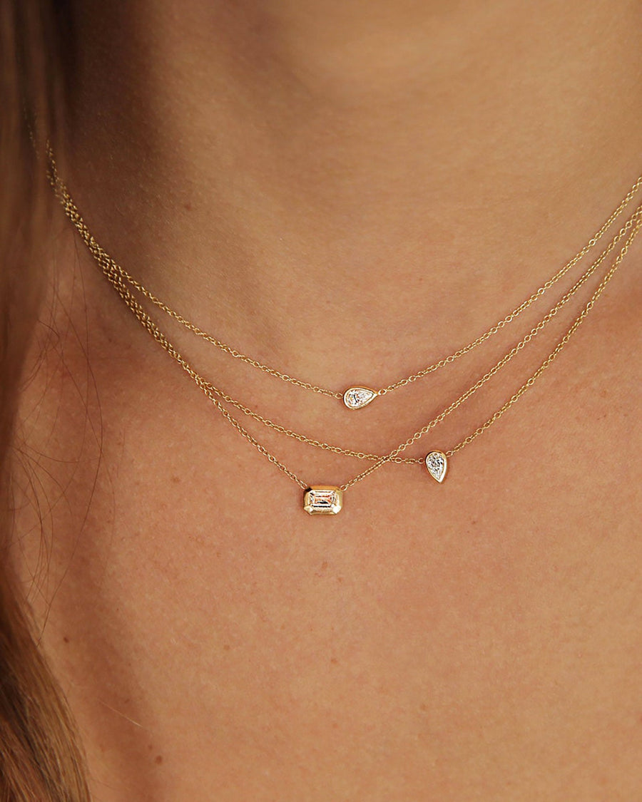 Zoe Chicco-Pear Shaped Diamond Necklace-Necklaces-14k Yellow Gold, Diamond-Blue Ruby Jewellery-Vancouver Canada