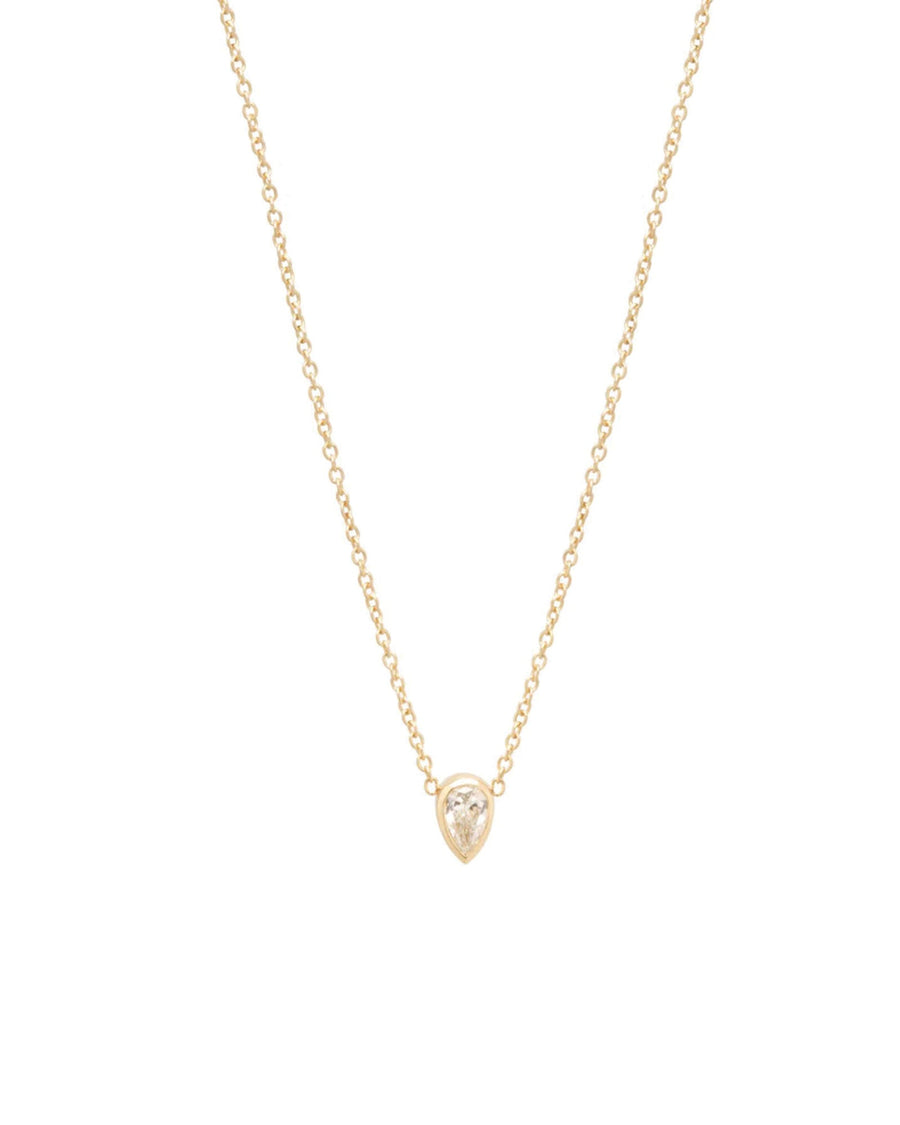 Zoe Chicco-Pear Shaped Diamond Necklace-Necklaces-14k Yellow Gold, Diamond-Blue Ruby Jewellery-Vancouver Canada
