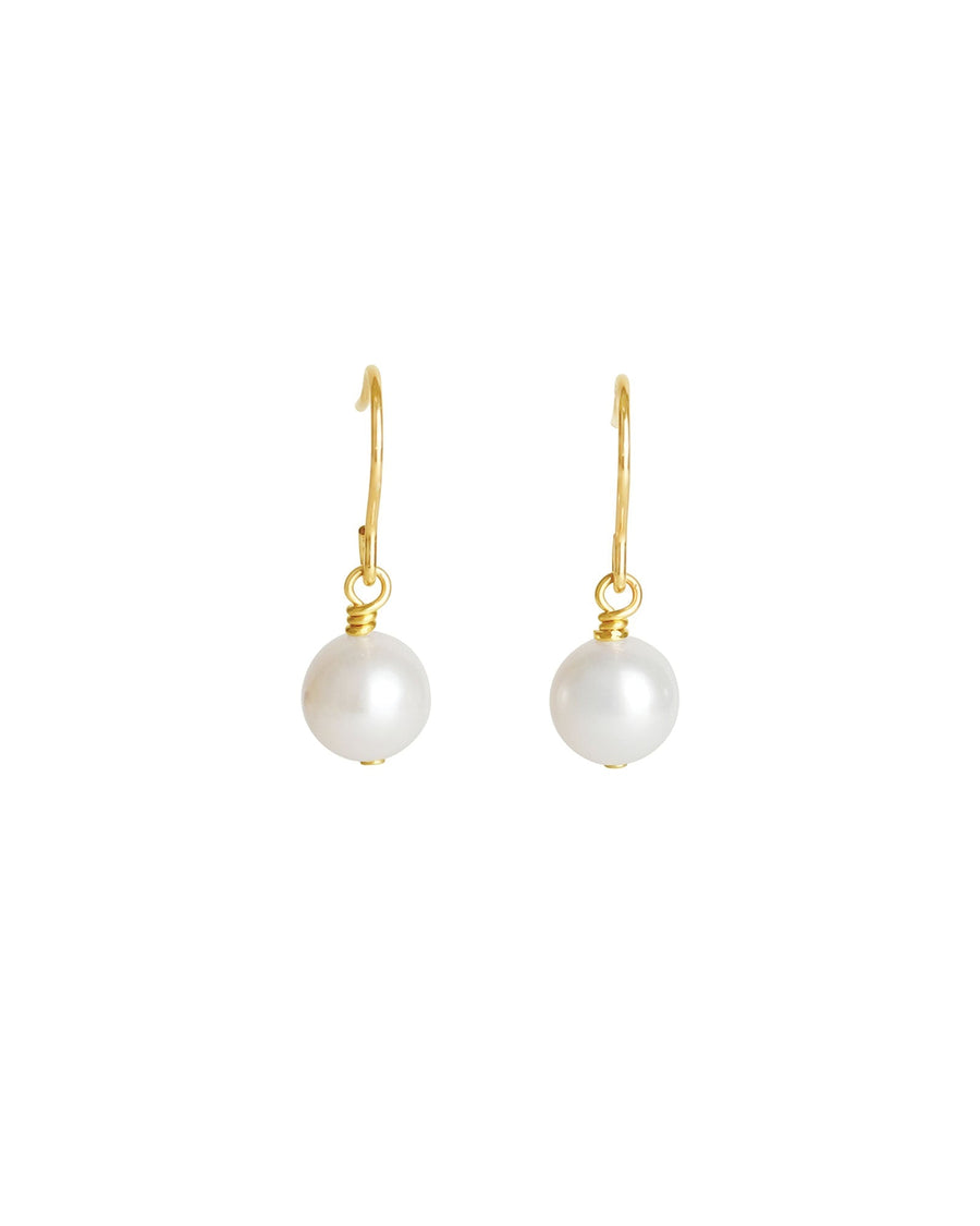 Poppy Rose-Pearl Drop Hooks-Earrings-14k Gold-fill, Freshwater Pearl-Blue Ruby Jewellery-Vancouver Canada
