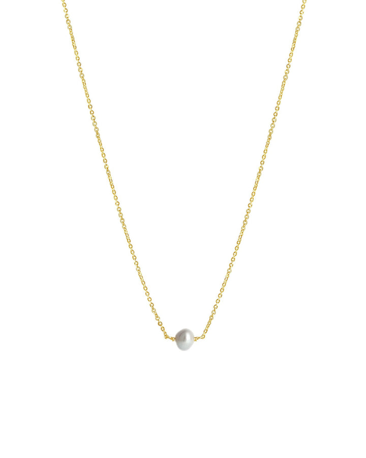 Poppy Rose-Pearl East-West Necklace-Necklaces-14K Gold-fill, Grey Pearl-Blue Ruby Jewellery-Vancouver Canada